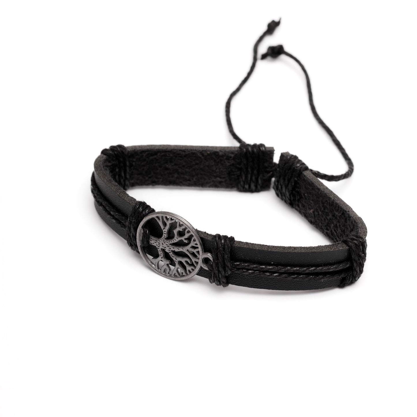 Bransoletka „Drzewo”, skóra i metal, regulowana MANNOR