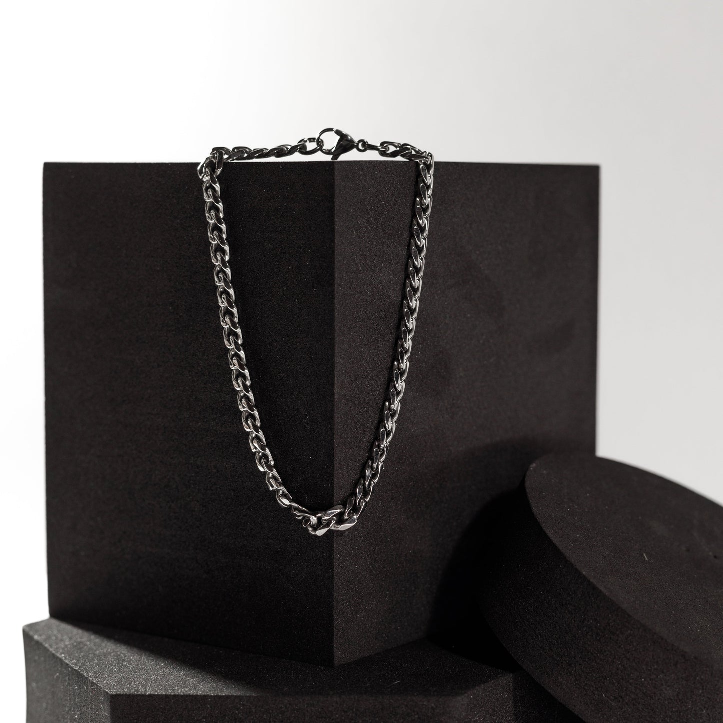 Bransoletka „Kubański Łańcuch” — klasyka ze stali nierdzewnej, różne szerokości, MANNOR