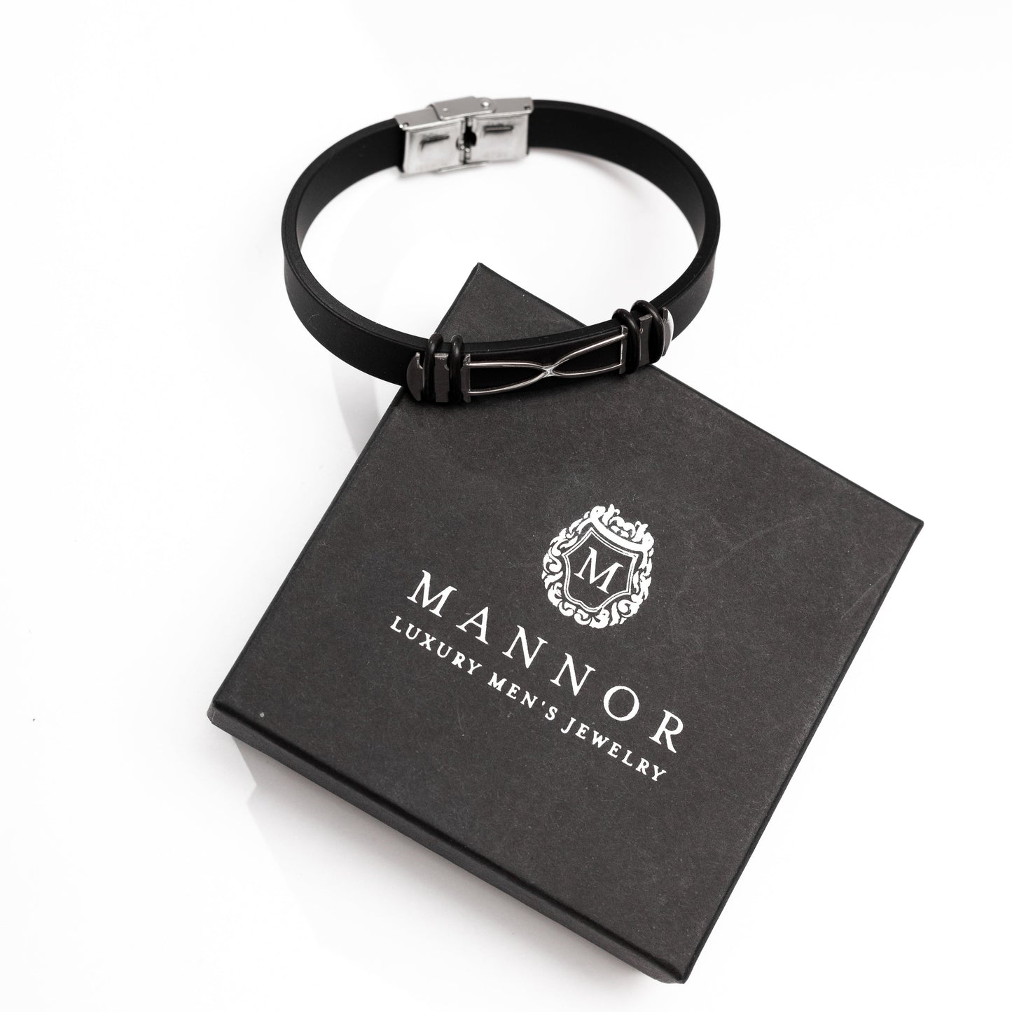 Sportowa silikonowa bransoletka męska z geometrycznym wzorem „Sport” MANNOR