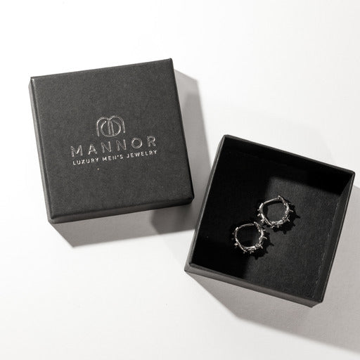 Stalowe kolczyki „Czarna Mamba”, gotyk, męska biżuteria rockowa MANNOR