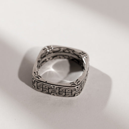 Męski pierścionek „Celtycki Kwadrat”, vintage, styl punk, MANNOR