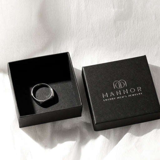 Srebrny stalowy pierścionek męski „Viking Spirit”, stal nierdzewna, MANNOR
