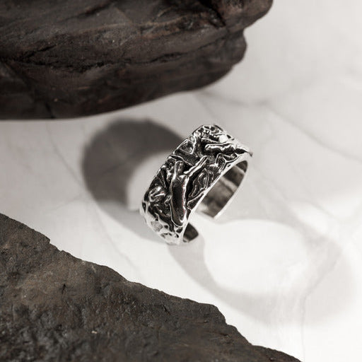 Pierścionek vintage „Otwarta Dłoń”, styl vintage, unisex, MANNOR