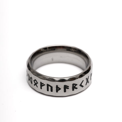 Męski pierścionek „Północne Runy”, styl Wikingów, stal nierdzewna 316L, unisex, MANNOR