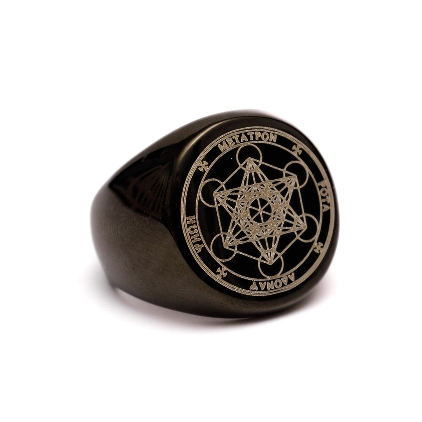 Pierścionek-amulet „Pieczęć Salomona”, stal nierdzewna, styl mistyczny, MANNOR