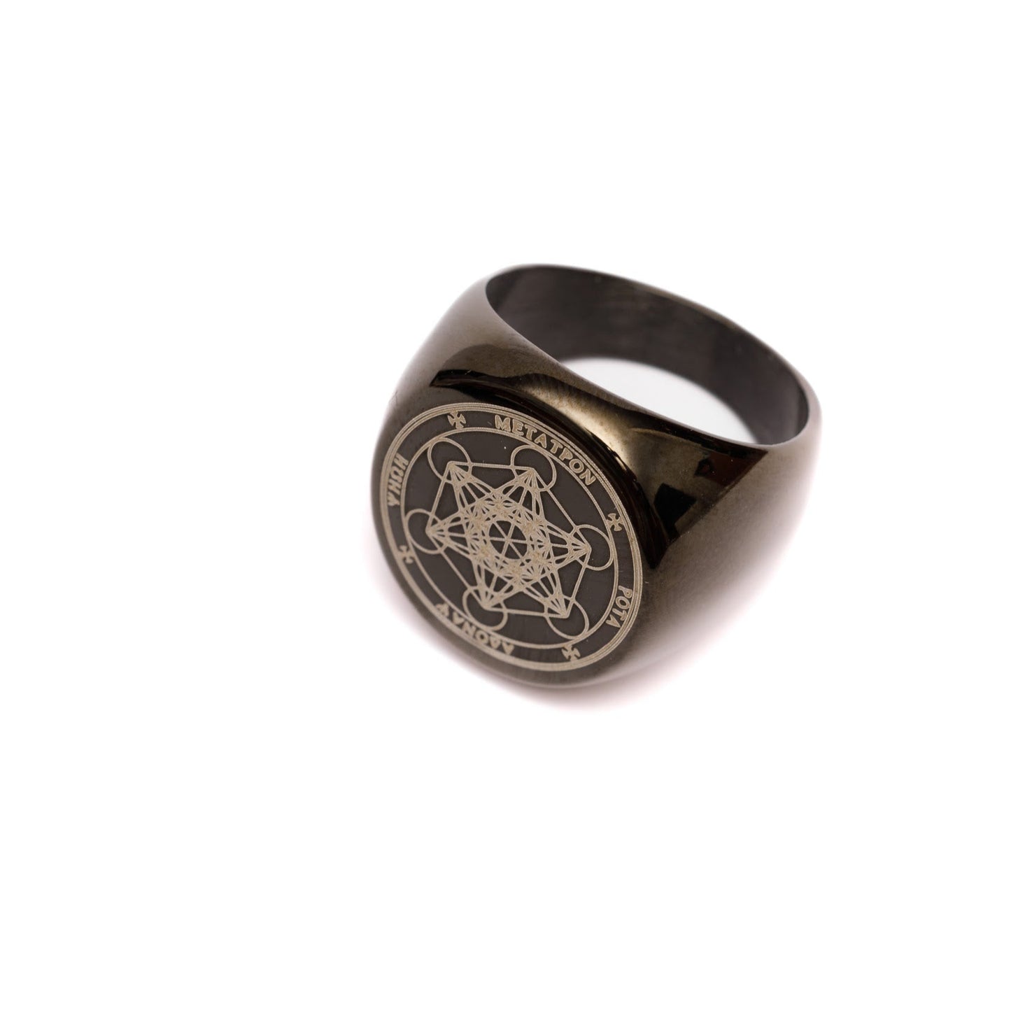 Pierścionek-amulet „Pieczęć Salomona”, stal nierdzewna, styl mistyczny, MANNOR