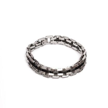 Bransoletka „Klasyka Stali” — szerokie ogniwa 10,7 mm, stal nierdzewna, MANNOR