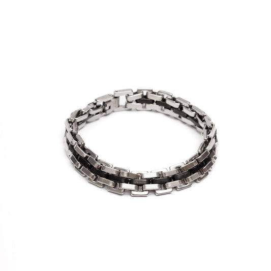 Bransoletka „Klasyka Stali” — szerokie ogniwa 10,7 mm, stal nierdzewna, MANNOR