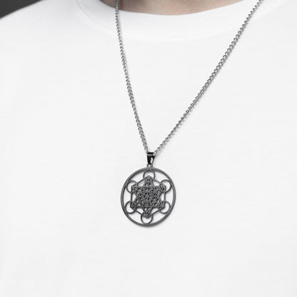 Stylowy stalowy naszyjnik „Metatron”, stal nierdzewna MANNOR