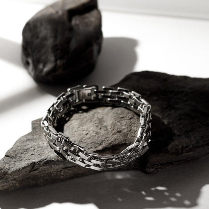 Bransoletka „Klasyka Stali” — szerokie ogniwa 10,7 mm, stal nierdzewna, MANNOR