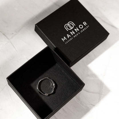 Metalowy pierścionek „Minimalizm”, skręcany metal, unisex, MANNOR