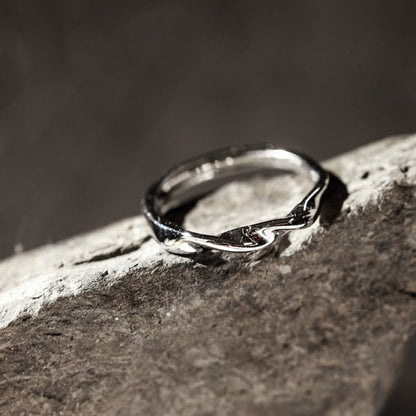 Metalowy pierścionek „Minimalizm”, skręcany metal, unisex, MANNOR